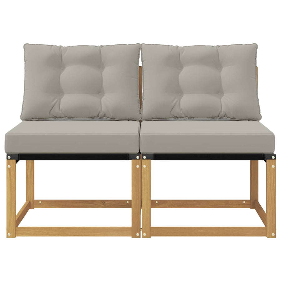 2 Stuk Buiten Midden Sofa Massief acaciahout en Textilene Stof