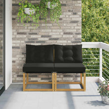 2 Stuk Buiten Midden Sofa Massief acaciahout en Textilene Stof