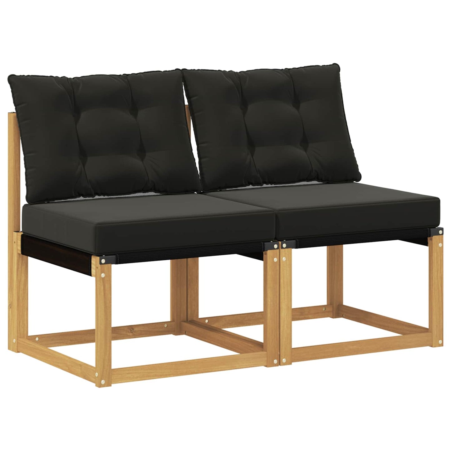 2 Stuk Buiten Midden Sofa Massief acaciahout en Textilene Stof