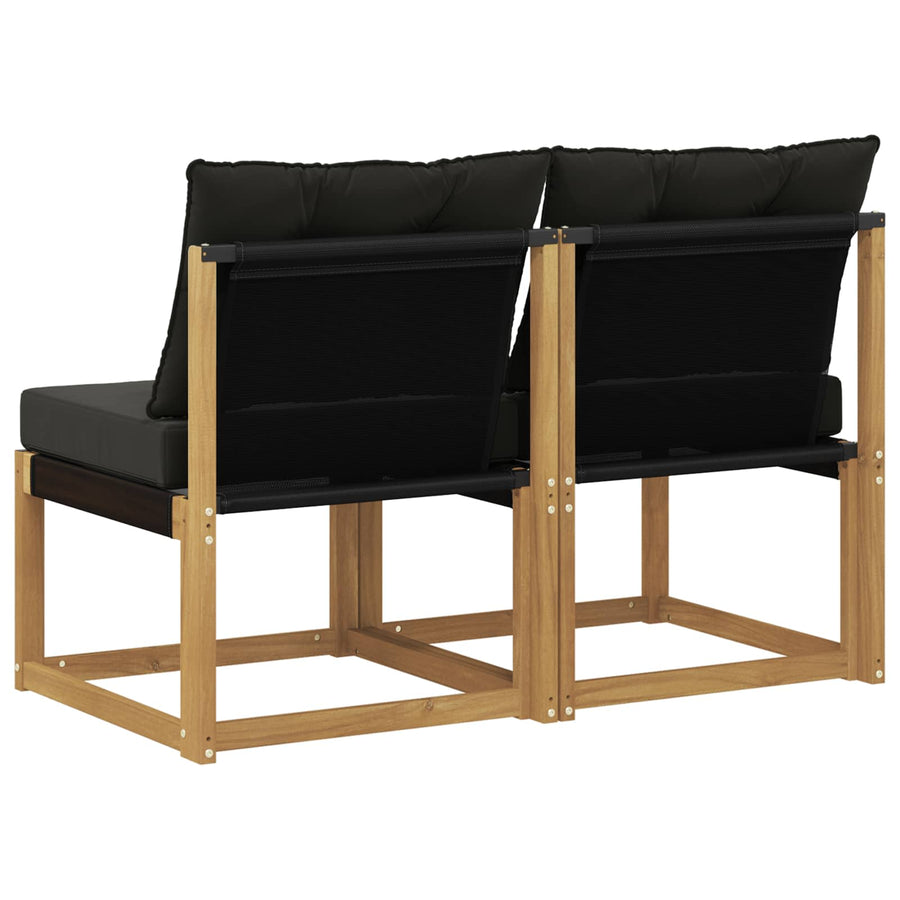 2 Stuk Buiten Midden Sofa Massief acaciahout en Textilene Stof