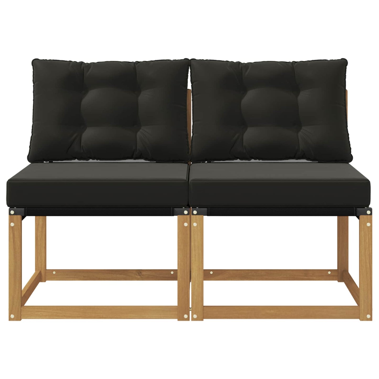 2 Stuk Buiten Midden Sofa Massief acaciahout en Textilene Stof