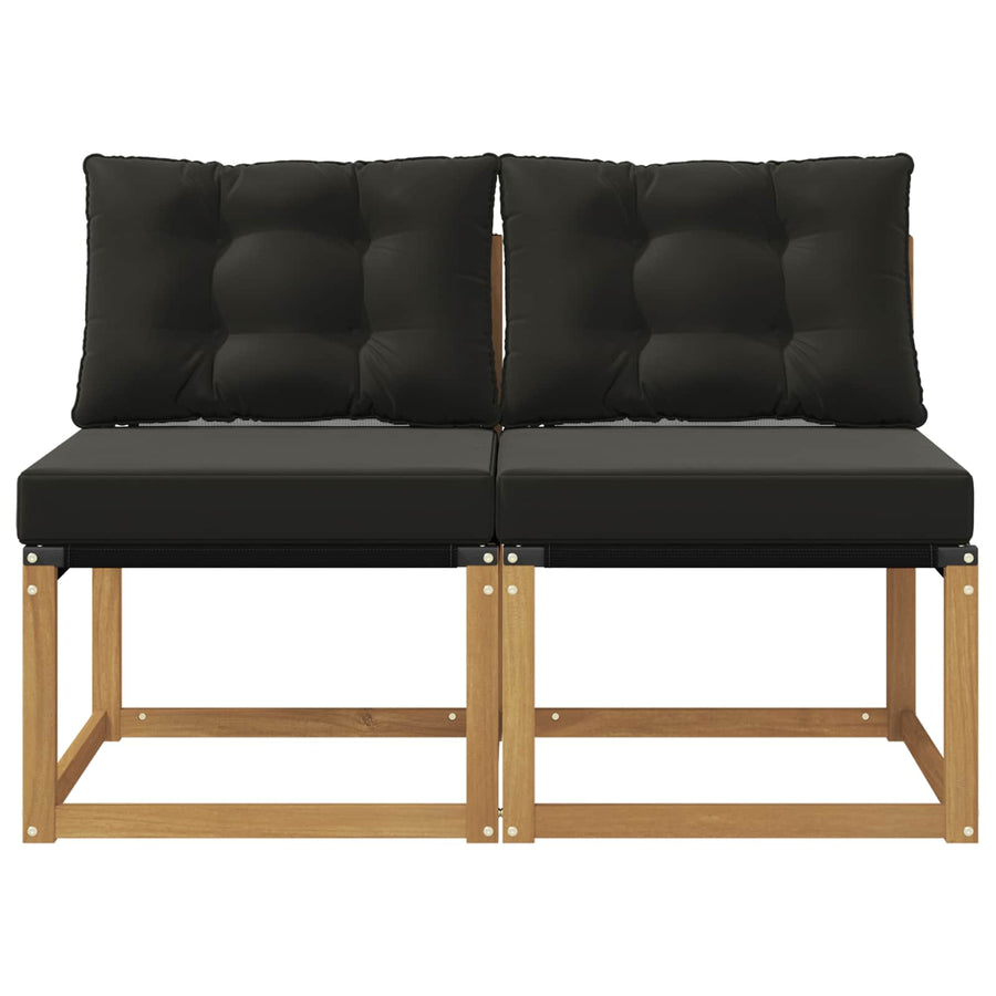 2 Stuk Buiten Midden Sofa Massief acaciahout en Textilene Stof