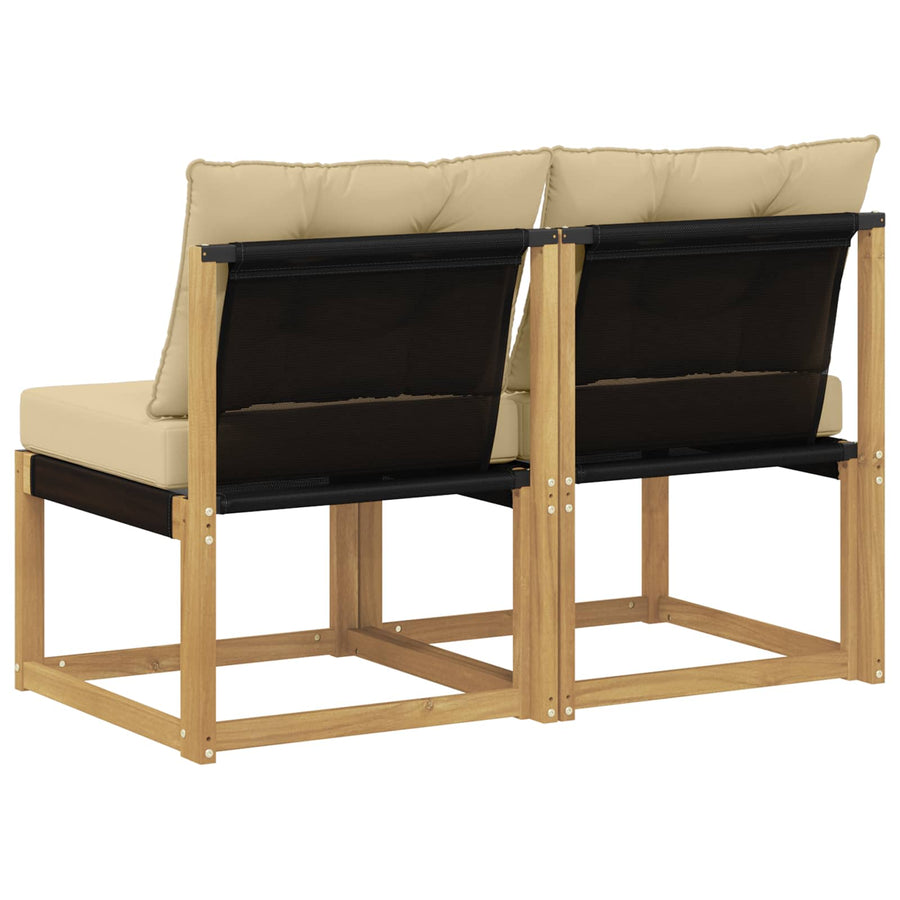 2 Stuk Buiten Midden Sofa Massief acaciahout en Textilene Stof