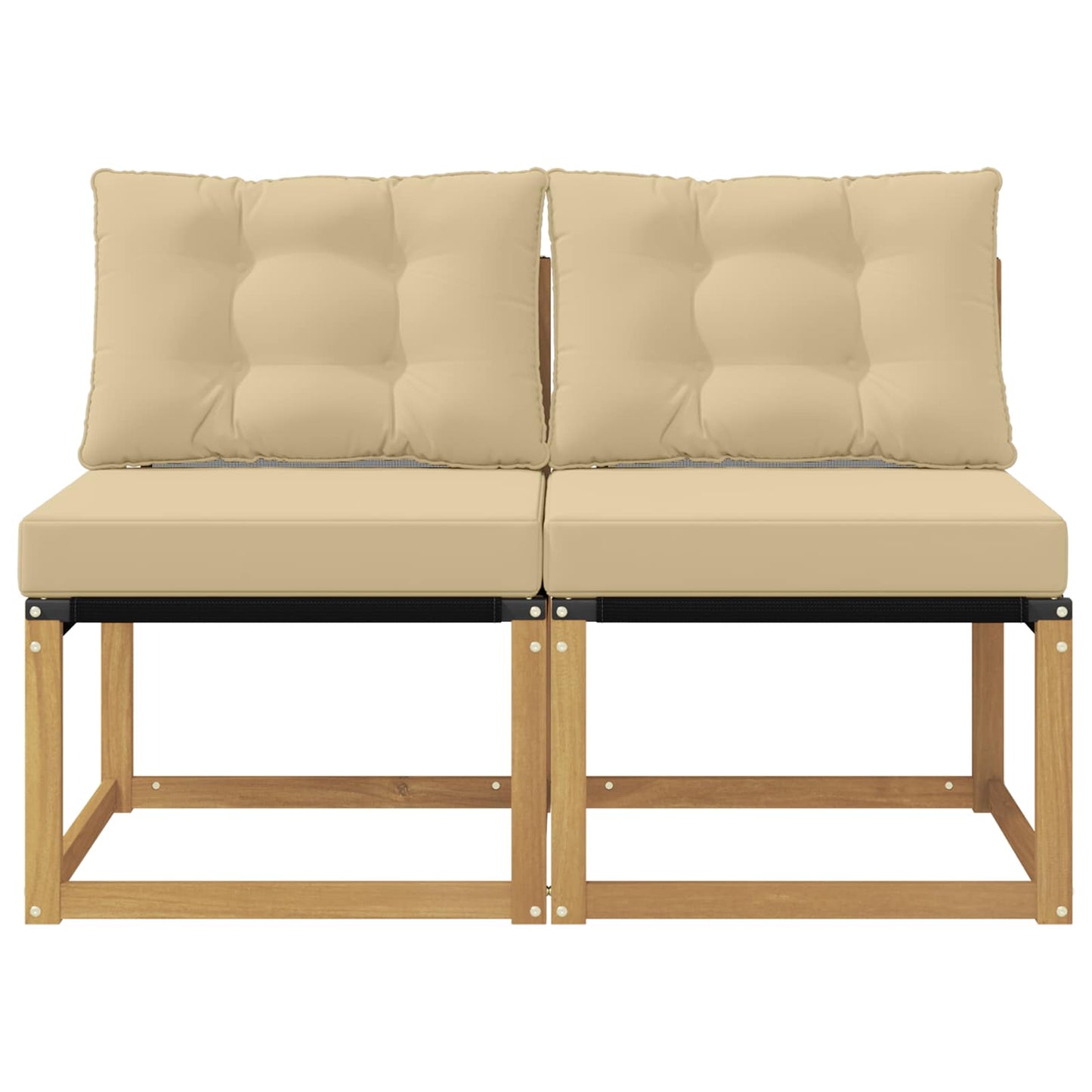 2 Stuk Buiten Midden Sofa Massief acaciahout en Textilene Stof