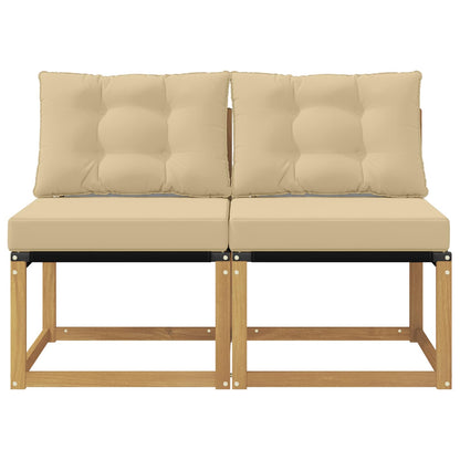 2 Stuk Buiten Midden Sofa Massief acaciahout en Textilene Stof