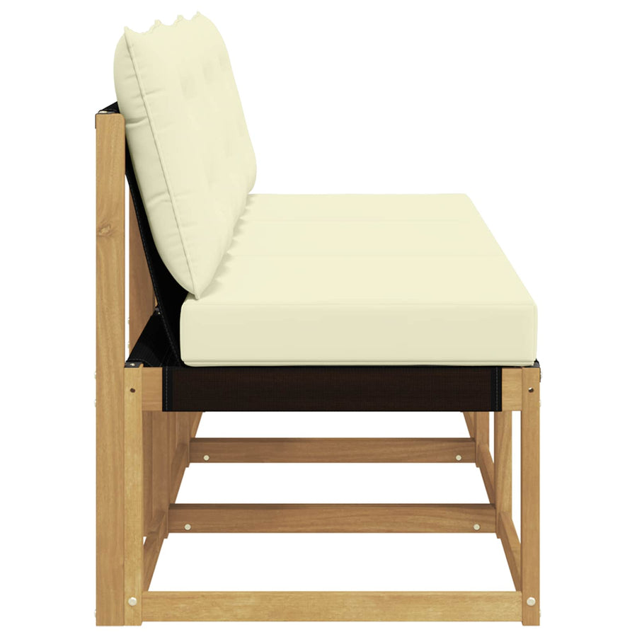 3 Stuk Buiten Midden Sofa Massief acaciahout en Textilene Stof