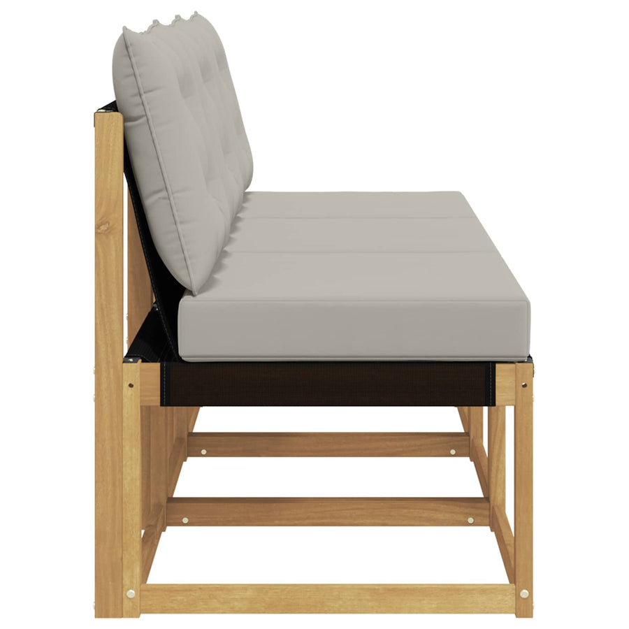 3 Stuk Buiten Midden Sofa Massief acaciahout en Textilene Stof