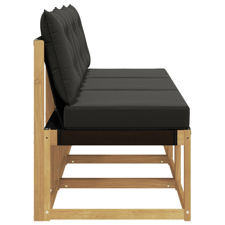 3 Stuk Buiten Midden Sofa Massief acaciahout en Textilene Stof