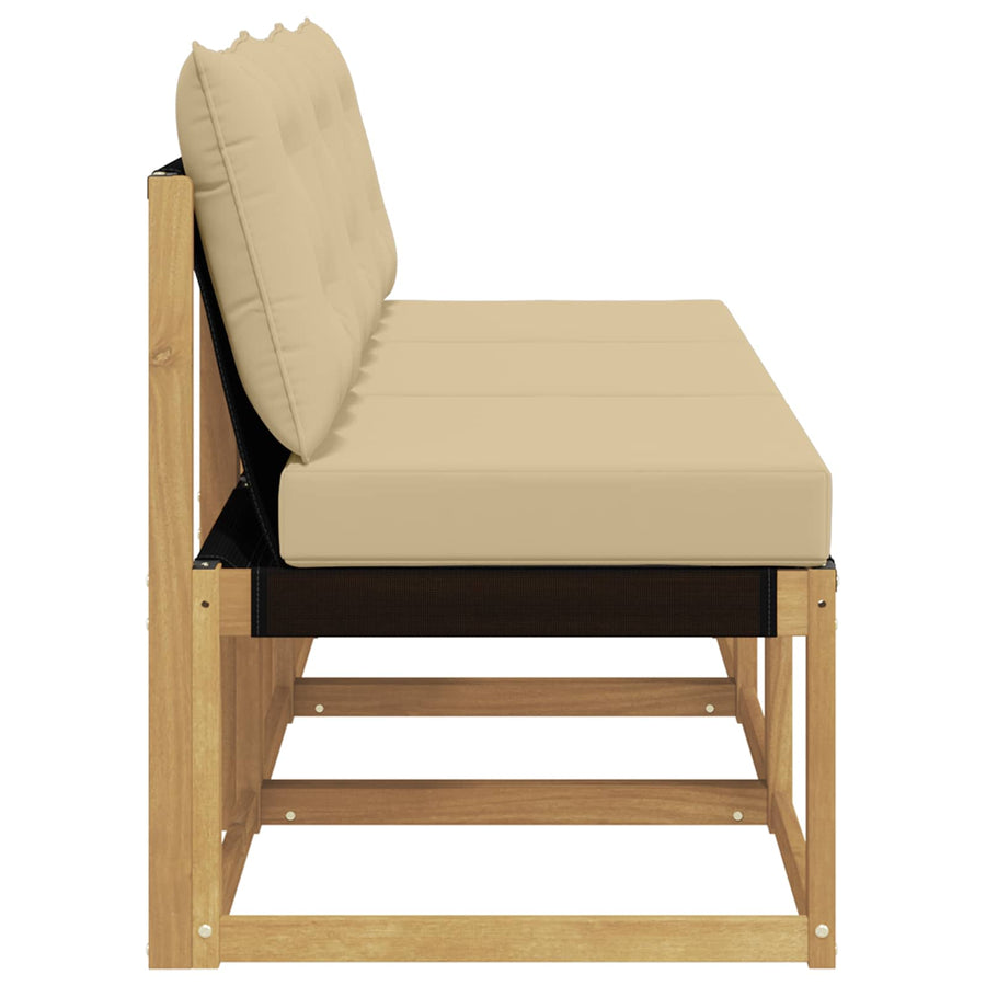 3 Stuk Buiten Midden Sofa Massief acaciahout en Textilene Stof