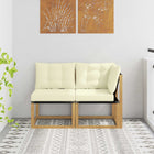 Outdoor Middle and Corner Sofa with Cushions 2 Piece White