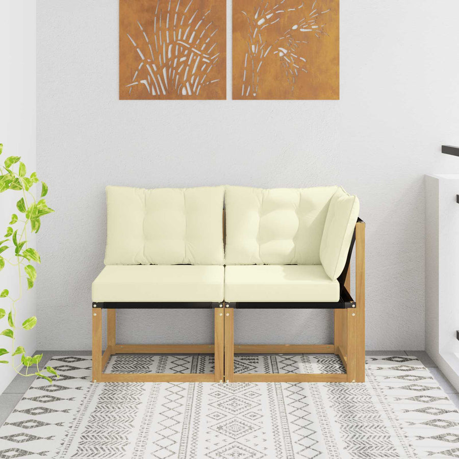 Outdoor Midden- en Hoeksalon met kussen 2 Stuk Wit