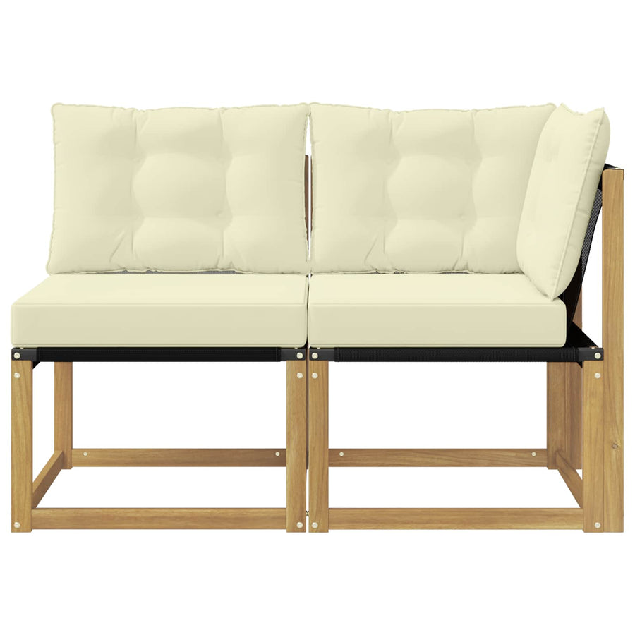 Outdoor Midden- en Hoeksalon met kussen 2 Stuk Wit