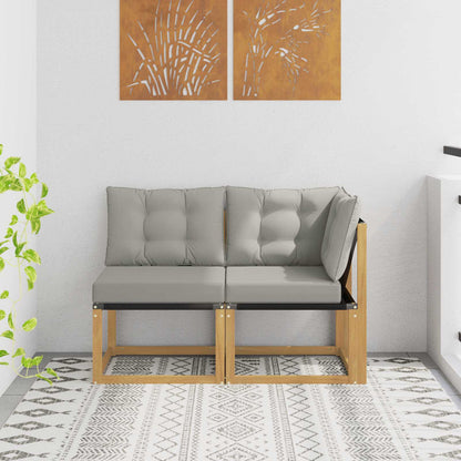 Outdoor Midden- en Hoeksalon met kussen 2 Stuk Wit
