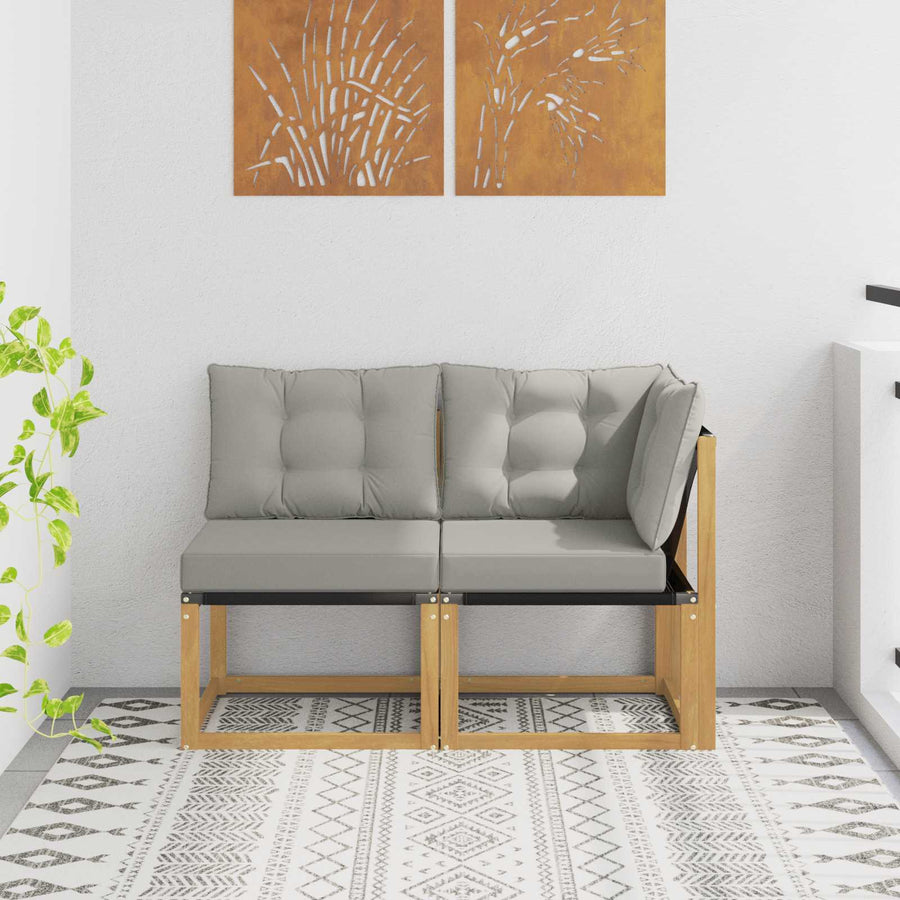 Outdoor Midden- en Hoeksalon met kussen 2 Stuk Wit