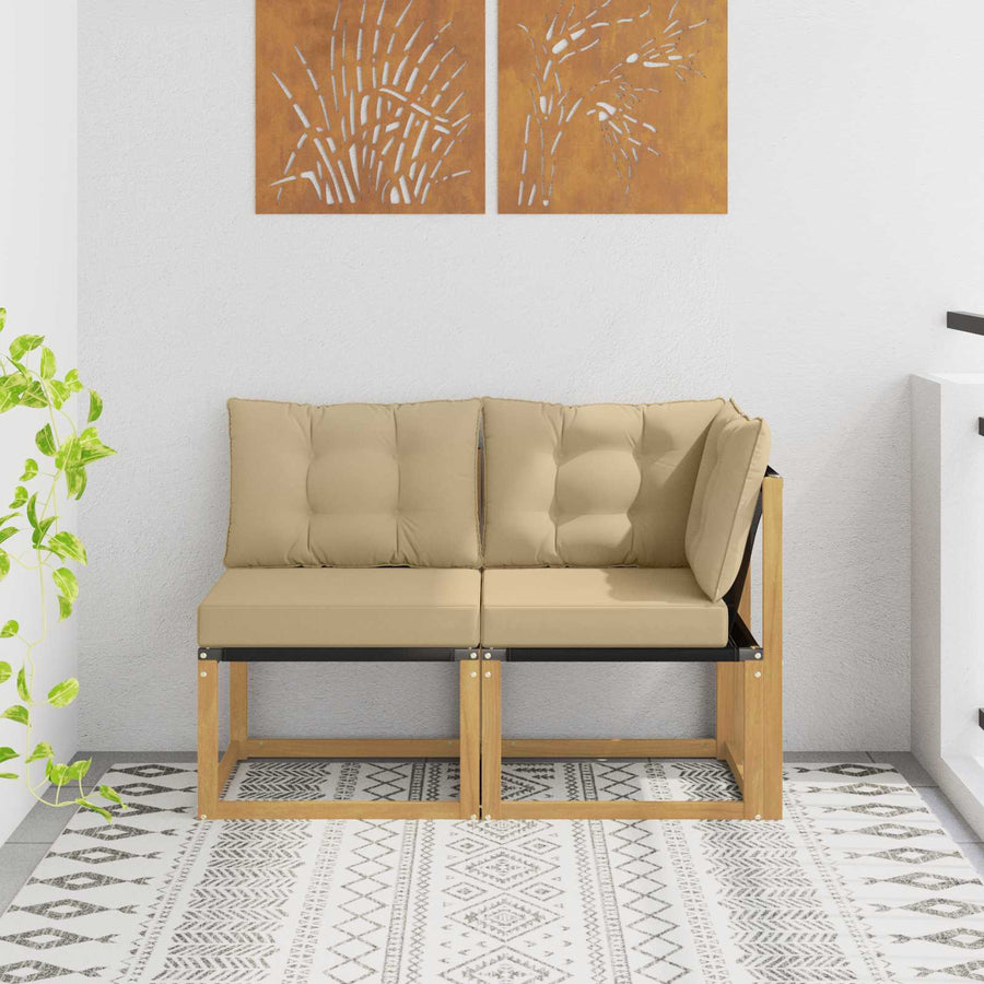 Outdoor Midden- en Hoeksalon met kussen 2 Stuk Wit