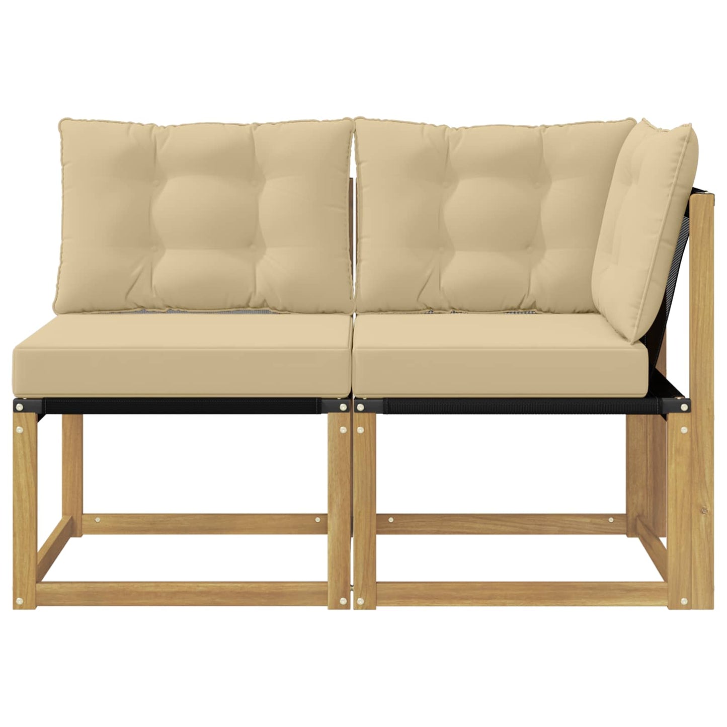 Outdoor Midden- en Hoeksalon met kussen 2 Stuk Wit