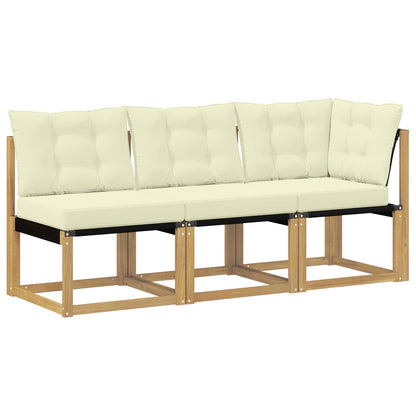 Outdoor Midden- en Hoeksalon met kussen 3 Stuk Wit