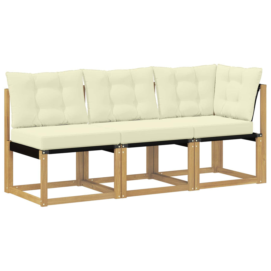 Outdoor Midden- en Hoeksalon met kussen 3 Stuk Wit