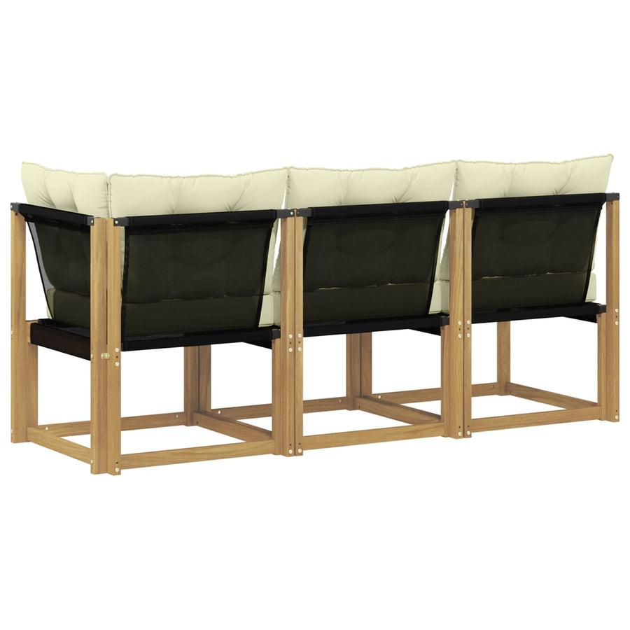 Outdoor Midden- en Hoeksalon met kussen 3 Stuk Wit