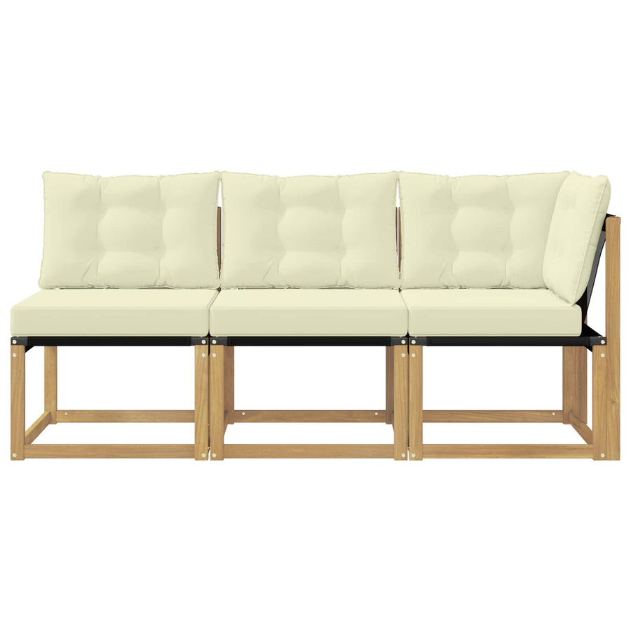 Outdoor Midden- en Hoeksalon met kussen 3 Stuk Wit