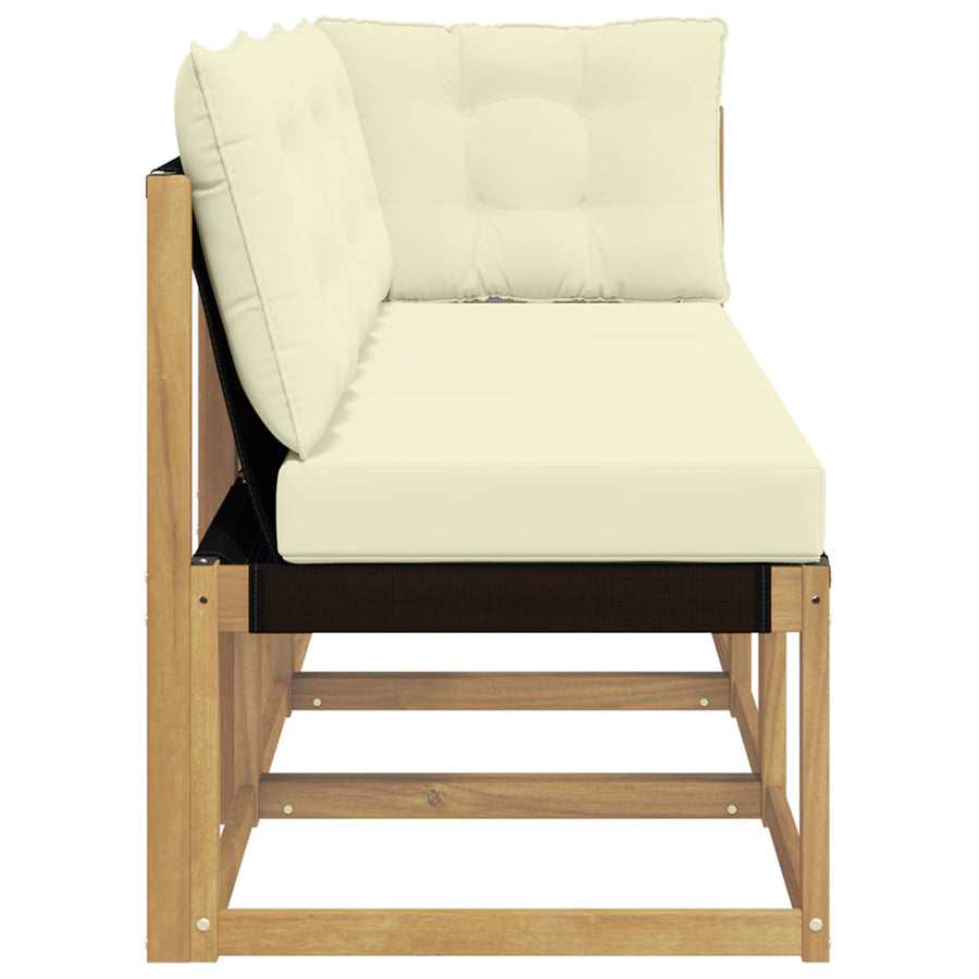 Outdoor Midden- en Hoeksalon met kussen 3 Stuk Wit