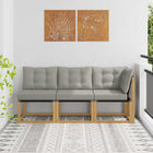 Outdoor Middle and Corner Sofa with Cushions 3 Piece White
