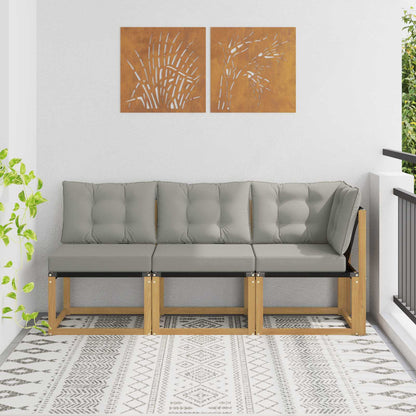 Outdoor Midden- en Hoeksalon met kussen 3 Stuk Wit