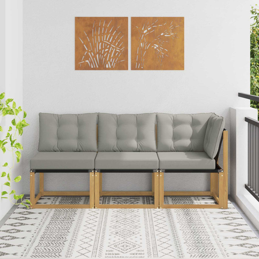 Outdoor Midden- en Hoeksalon met kussen 3 Stuk Wit