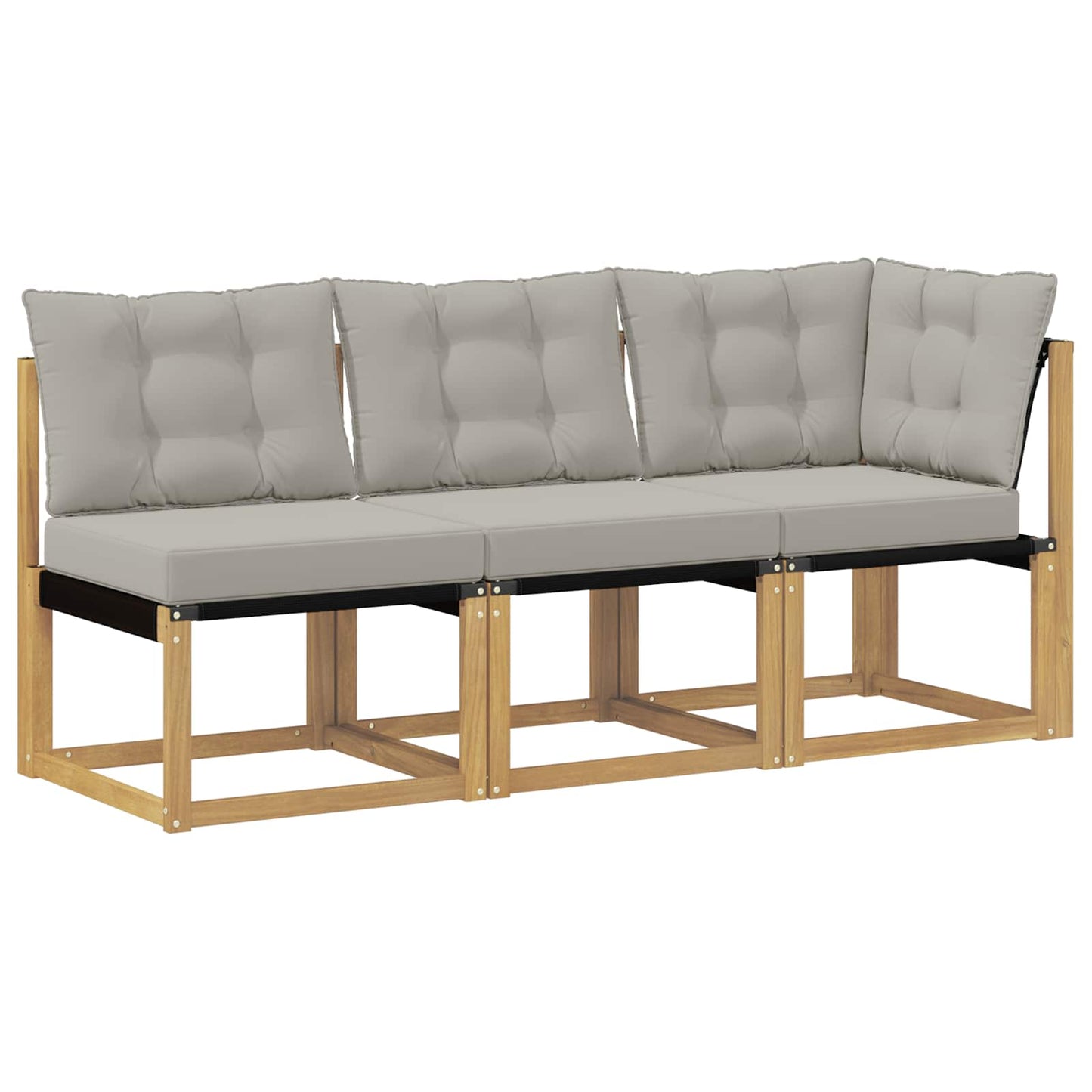 Outdoor Midden- en Hoeksalon met kussen 3 Stuk Wit