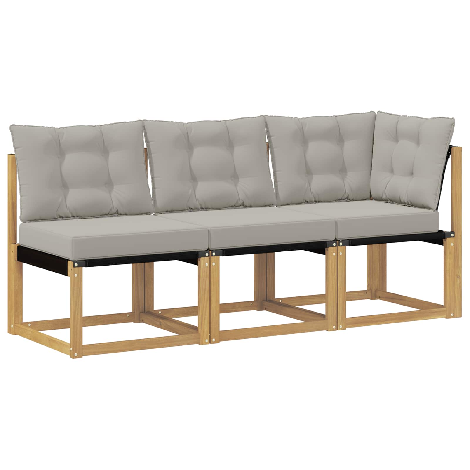 Outdoor Midden- en Hoeksalon met kussen 3 Stuk Wit