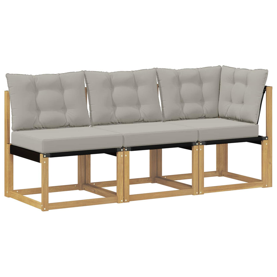 Outdoor Midden- en Hoeksalon met kussen 3 Stuk Wit