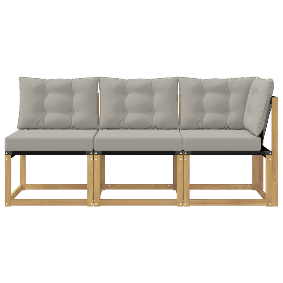 Outdoor Midden- en Hoeksalon met kussen 3 Stuk Wit
