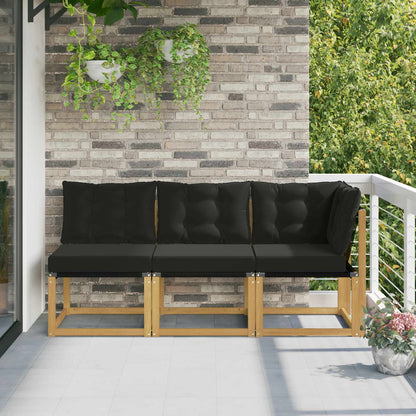 Outdoor Midden- en Hoeksalon met kussen 3 Stuk Wit