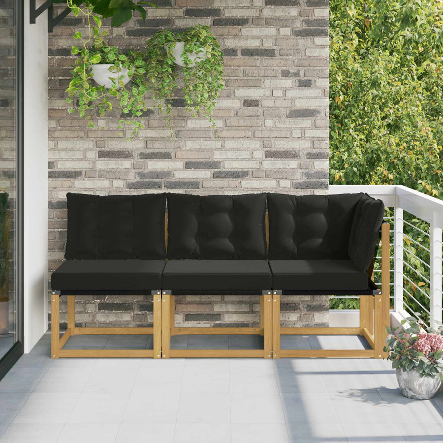 Outdoor Midden- en Hoeksalon met kussen 3 Stuk Wit
