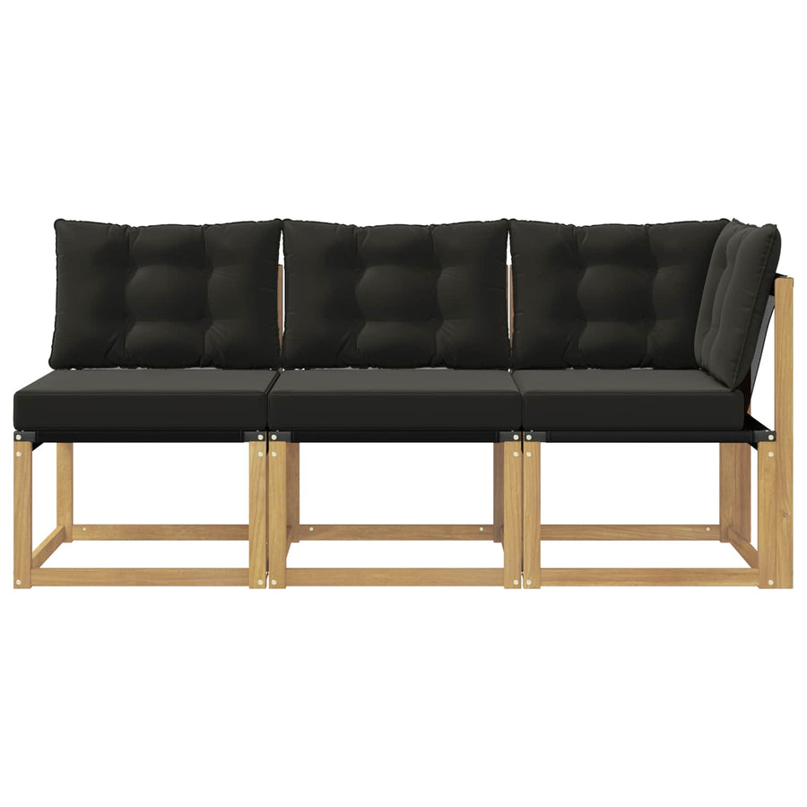 Outdoor Midden- en Hoeksalon met kussen 3 Stuk Wit