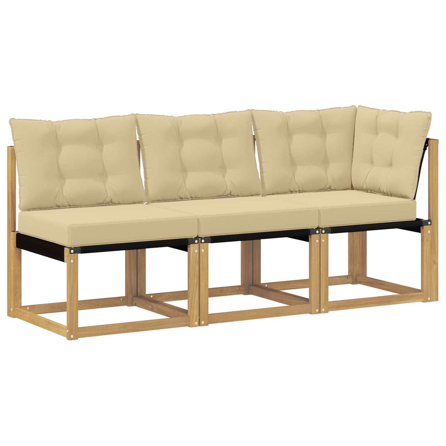 Outdoor Midden- en Hoeksalon met kussen 3 Stuk Wit