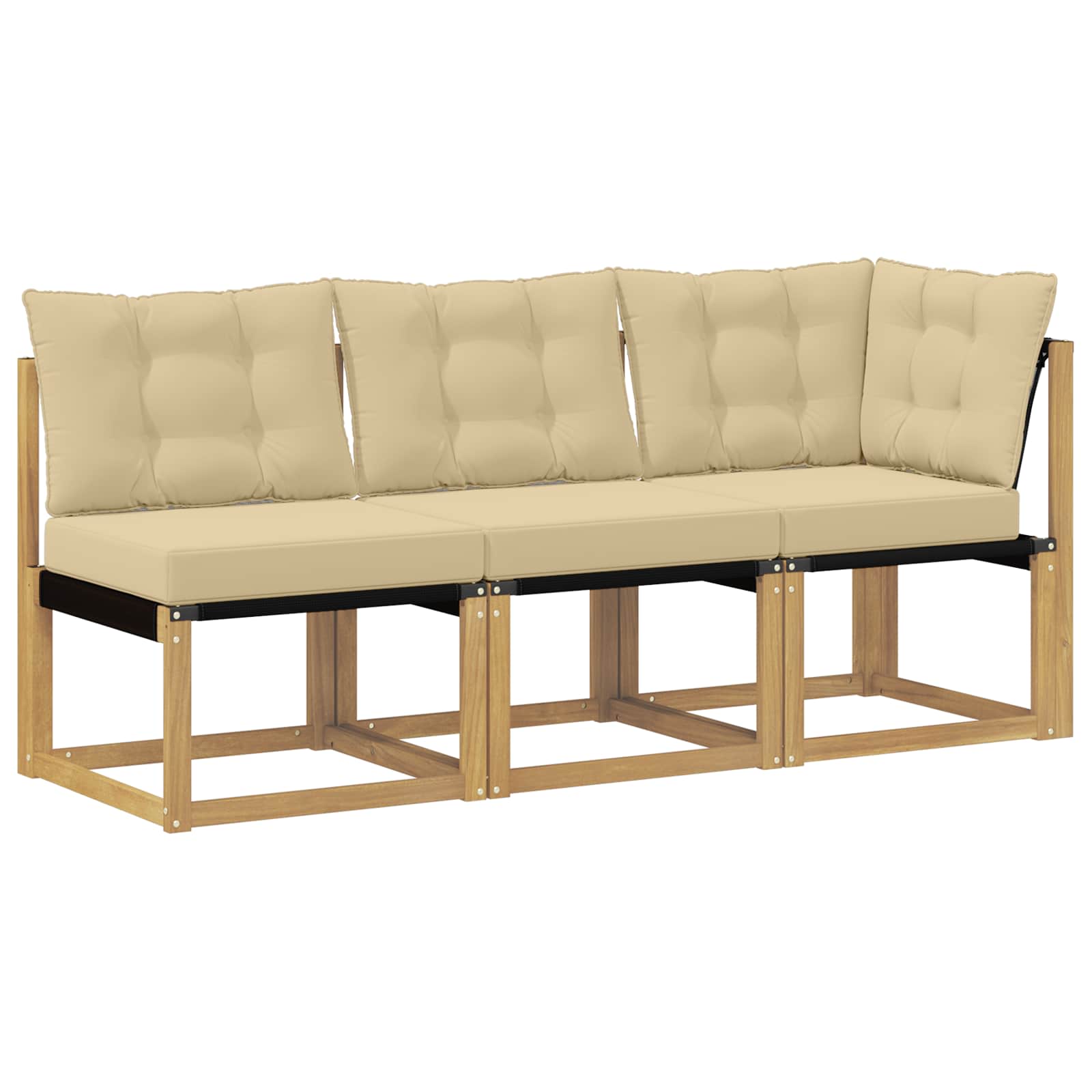 Outdoor Midden- en Hoeksalon met kussen 3 Stuk Wit