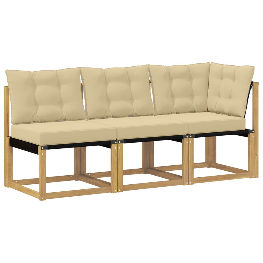 Outdoor Midden- en Hoeksalon met kussen 3 Stuk Wit