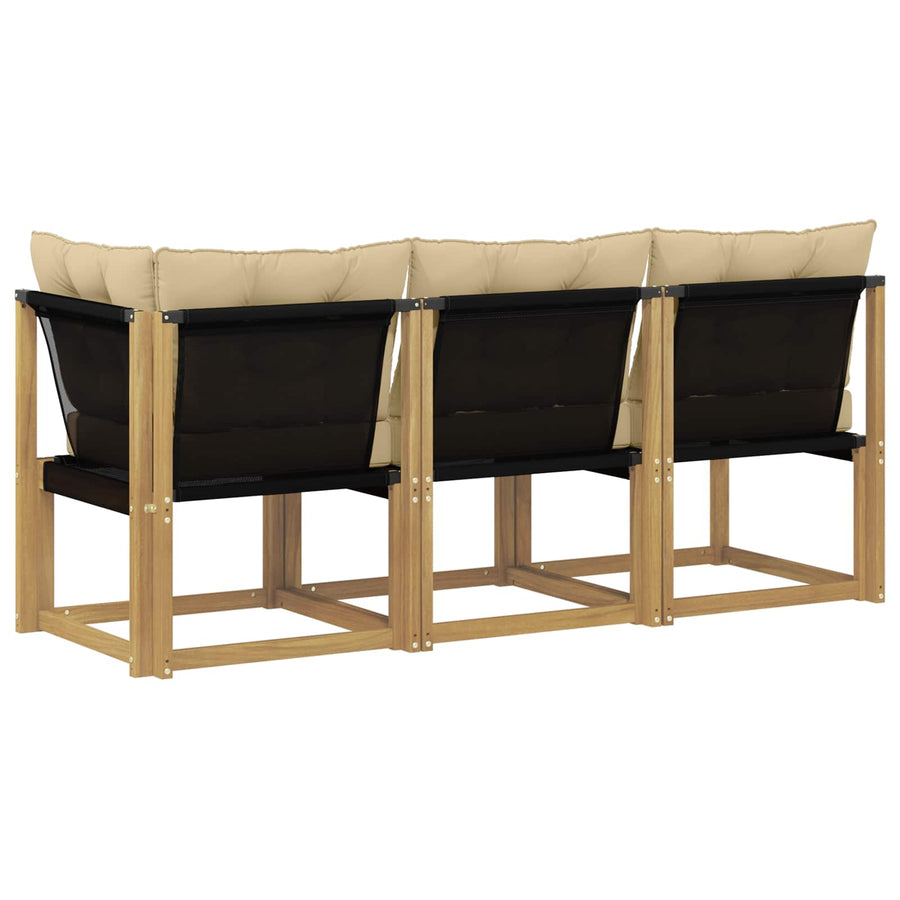 Outdoor Midden- en Hoeksalon met kussen 3 Stuk Wit