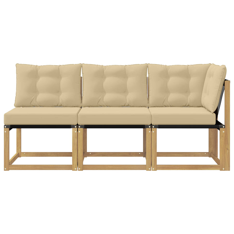 Outdoor Midden- en Hoeksalon met kussen 3 Stuk Wit