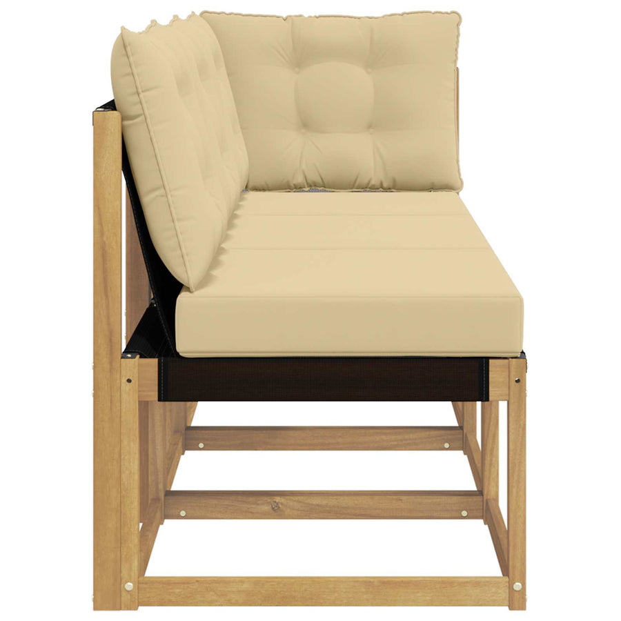 Outdoor Midden- en Hoeksalon met kussen 3 Stuk Wit