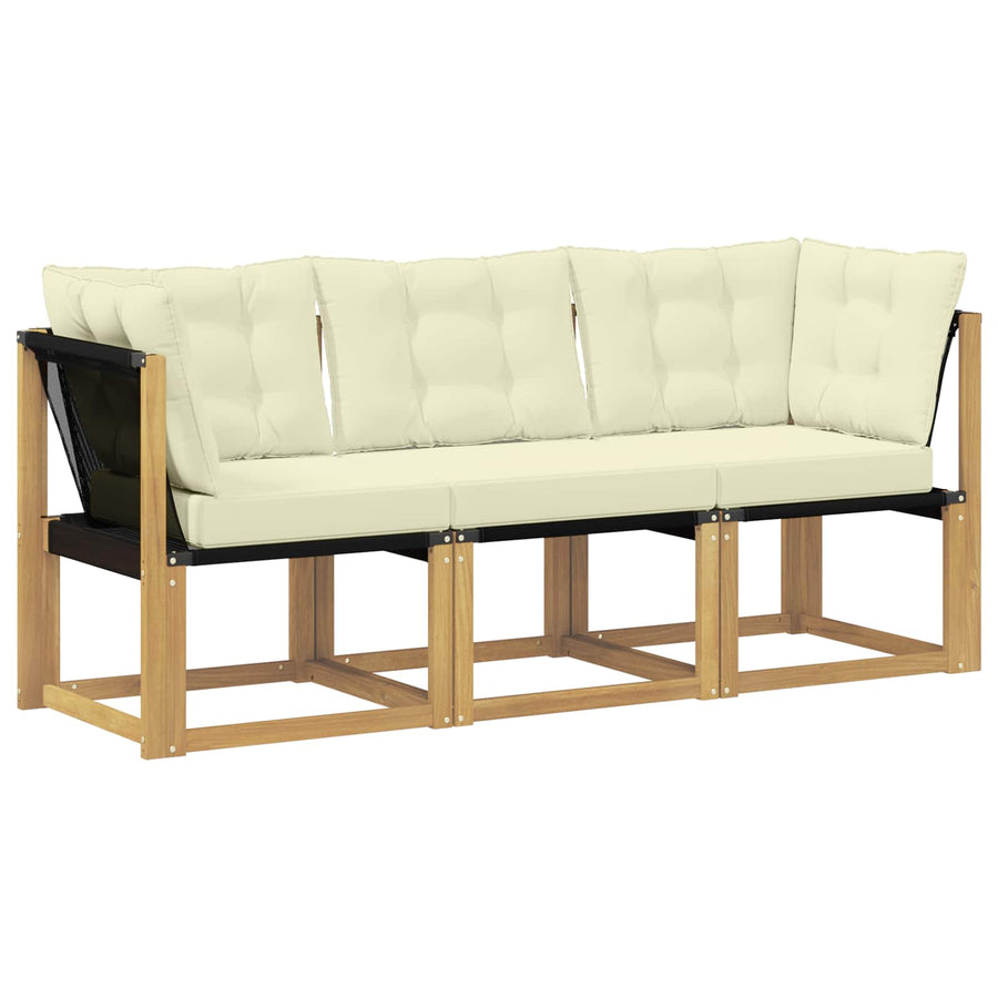 Outdoor Midden- en Hoeksalon met kussen 3 Stuk Wit