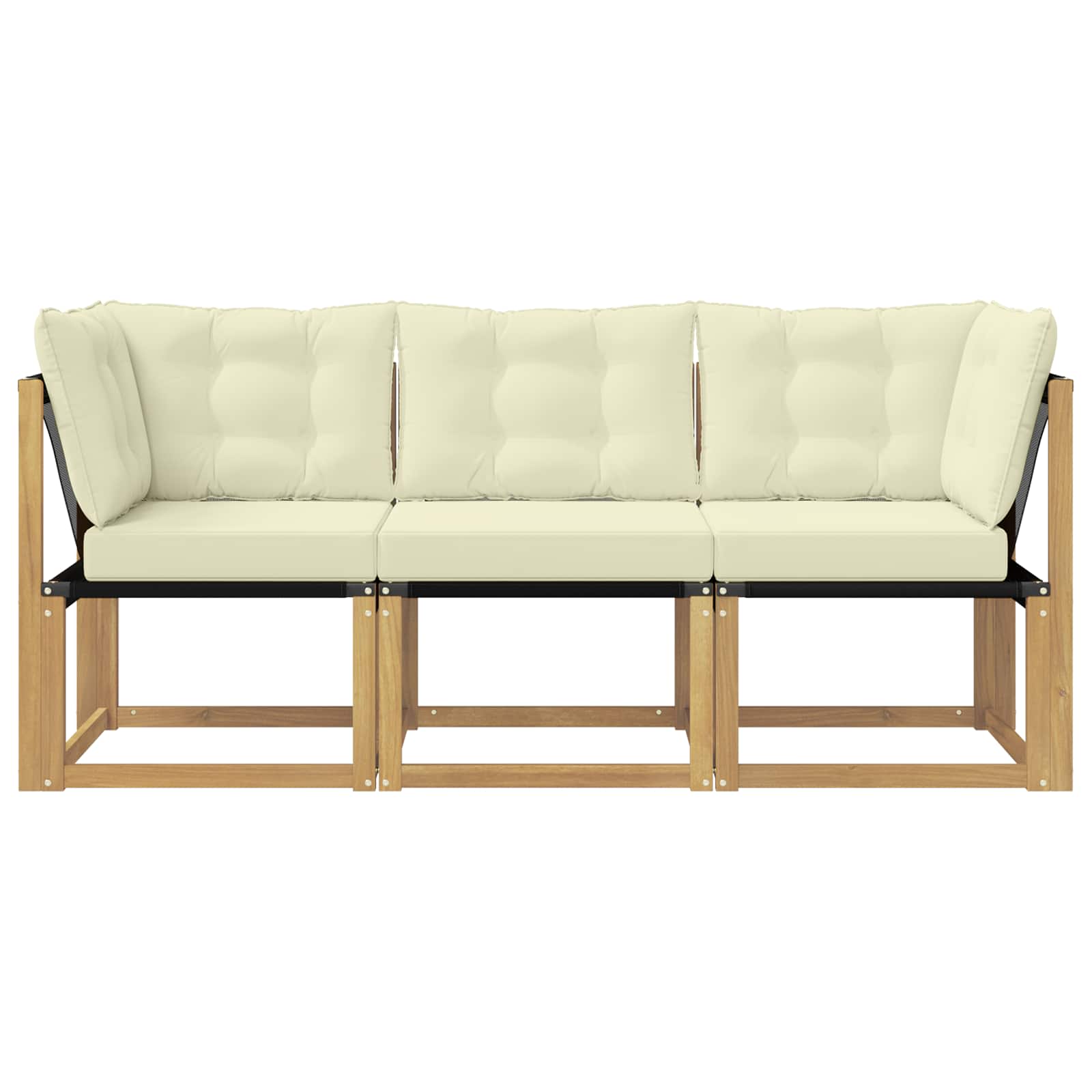 Outdoor Midden- en Hoeksalon met kussen 3 Stuk Wit