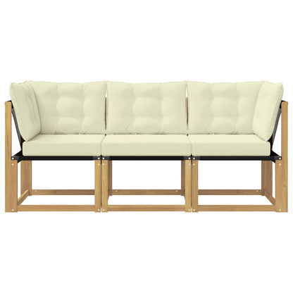 Outdoor Midden- en Hoeksalon met kussen 3 Stuk Wit