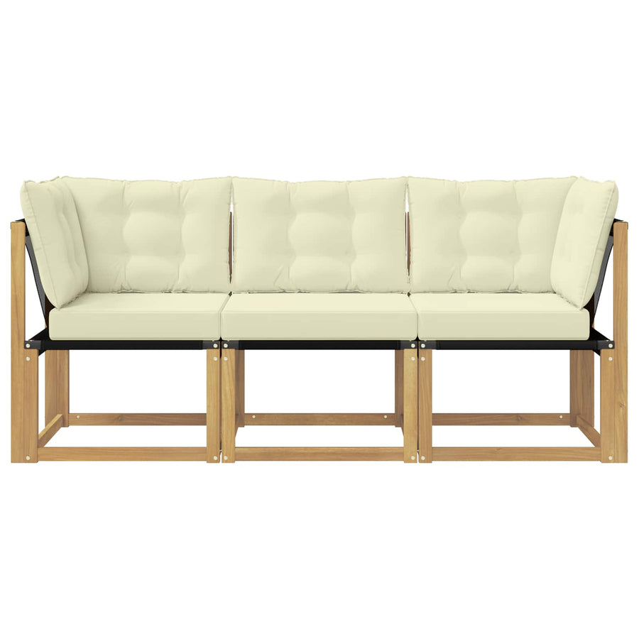 Outdoor Midden- en Hoeksalon met kussen 3 Stuk Wit