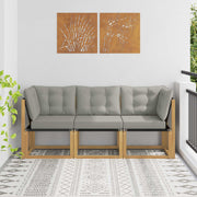 Modulaire loungeset massief acaciahout wit 185,5x63x73 cm