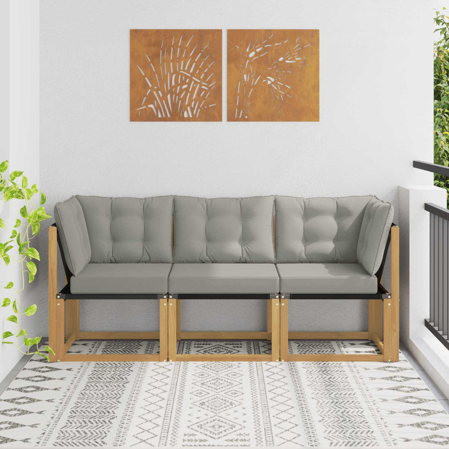 Outdoor Midden- en Hoeksalon met kussen 3 Stuk Wit