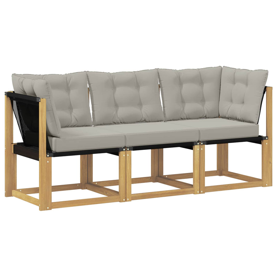 Outdoor Midden- en Hoeksalon met kussen 3 Stuk Wit
