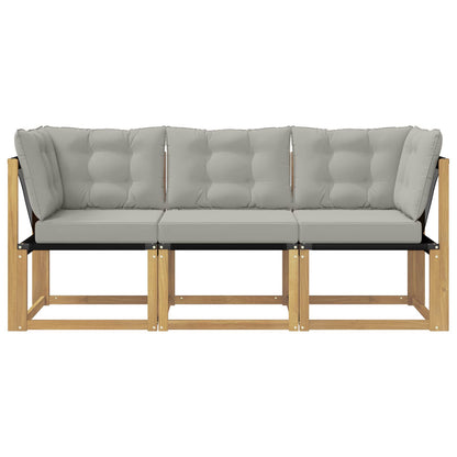 Outdoor Midden- en Hoeksalon met kussen 3 Stuk Wit