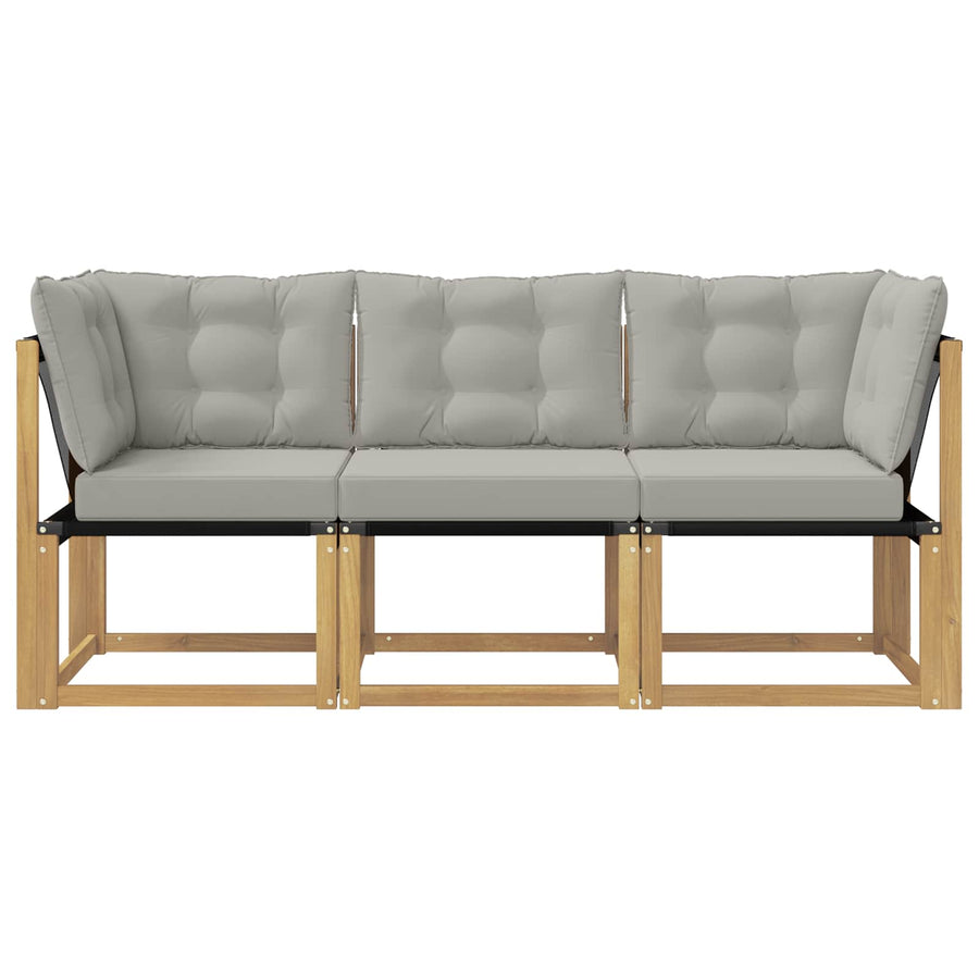 Outdoor Midden- en Hoeksalon met kussen 3 Stuk Wit